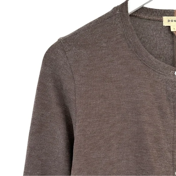 DONNI Duo Cardigan Gray Brown Two Tone Lightweight Knit